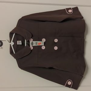 NWT Old Navy brown button down coat with pink buttons Sz 4T
